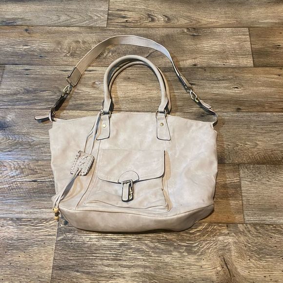 Love One Love All Cream Colored Shoulder Bag Tote - Picture 1 of 5